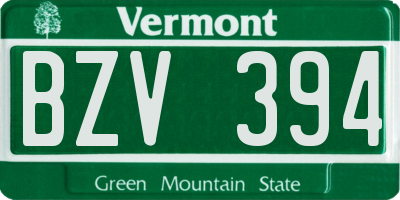 VT license plate BZV394