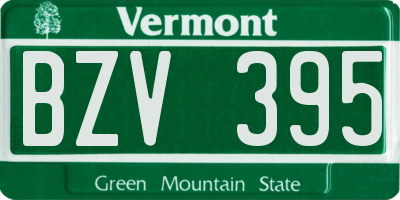 VT license plate BZV395