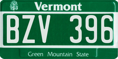 VT license plate BZV396
