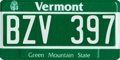 VT license plate BZV397