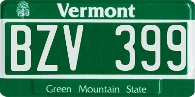 VT license plate BZV399