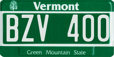 VT license plate BZV400