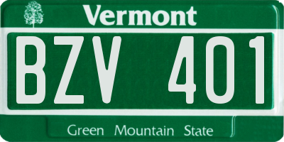 VT license plate BZV401