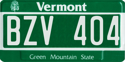 VT license plate BZV404
