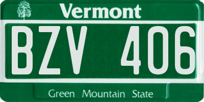 VT license plate BZV406