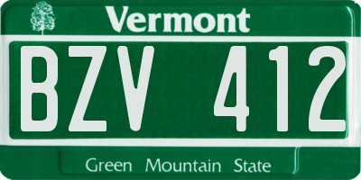 VT license plate BZV412