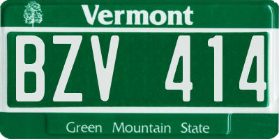 VT license plate BZV414