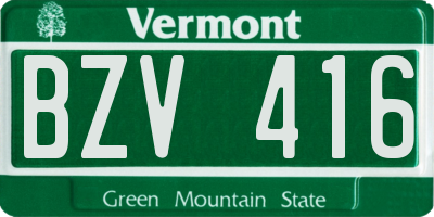 VT license plate BZV416