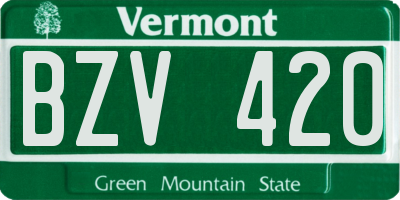 VT license plate BZV420