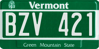 VT license plate BZV421