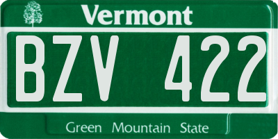 VT license plate BZV422