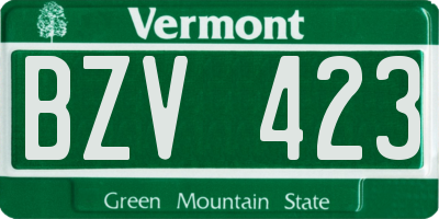 VT license plate BZV423