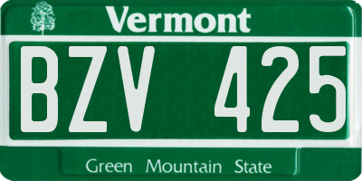 VT license plate BZV425