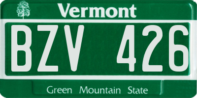 VT license plate BZV426