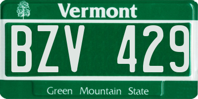 VT license plate BZV429