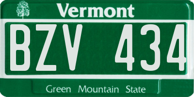 VT license plate BZV434