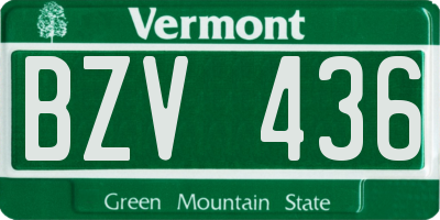 VT license plate BZV436