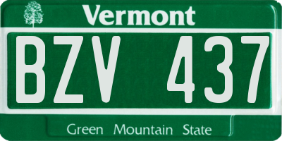 VT license plate BZV437