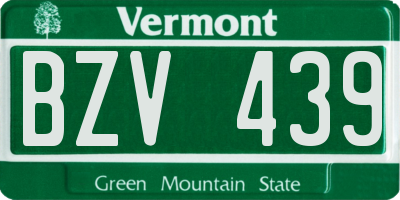 VT license plate BZV439