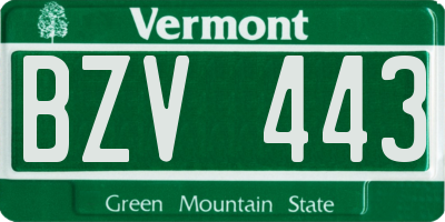 VT license plate BZV443