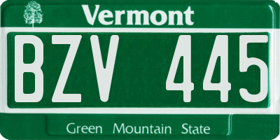 VT license plate BZV445