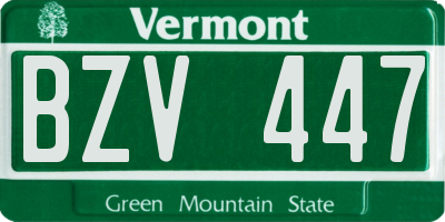 VT license plate BZV447