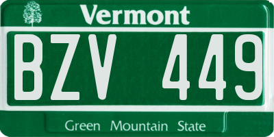 VT license plate BZV449