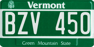 VT license plate BZV450