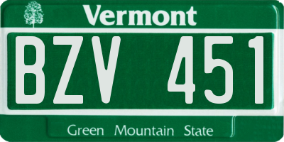 VT license plate BZV451