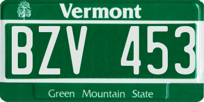 VT license plate BZV453