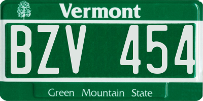 VT license plate BZV454