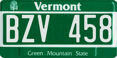 VT license plate BZV458