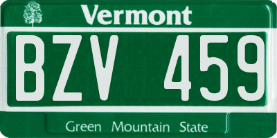 VT license plate BZV459