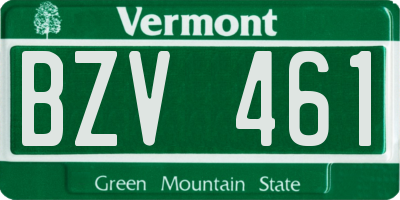 VT license plate BZV461
