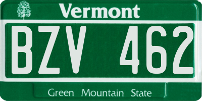 VT license plate BZV462