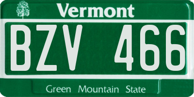 VT license plate BZV466