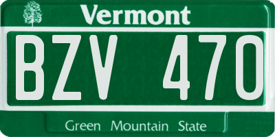 VT license plate BZV470