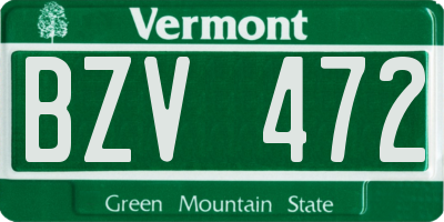 VT license plate BZV472