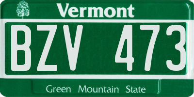 VT license plate BZV473