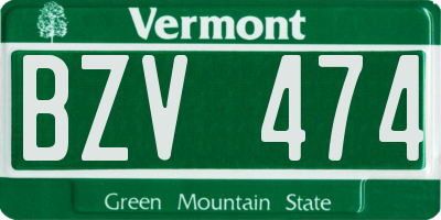 VT license plate BZV474