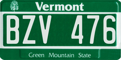 VT license plate BZV476