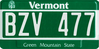 VT license plate BZV477