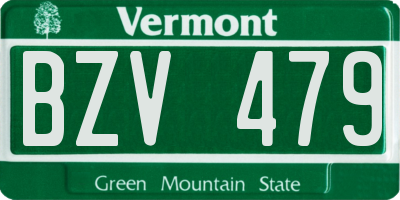 VT license plate BZV479