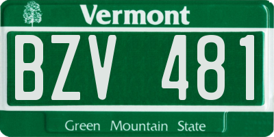 VT license plate BZV481