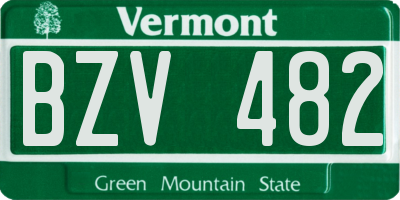 VT license plate BZV482