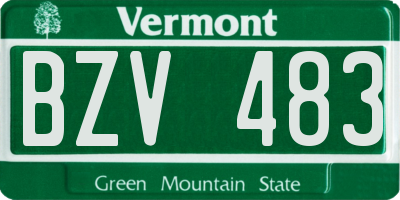 VT license plate BZV483