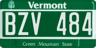 VT license plate BZV484