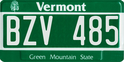 VT license plate BZV485