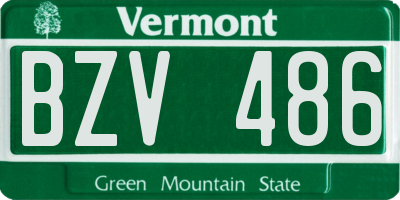 VT license plate BZV486