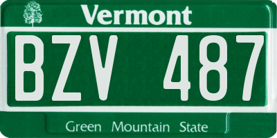 VT license plate BZV487